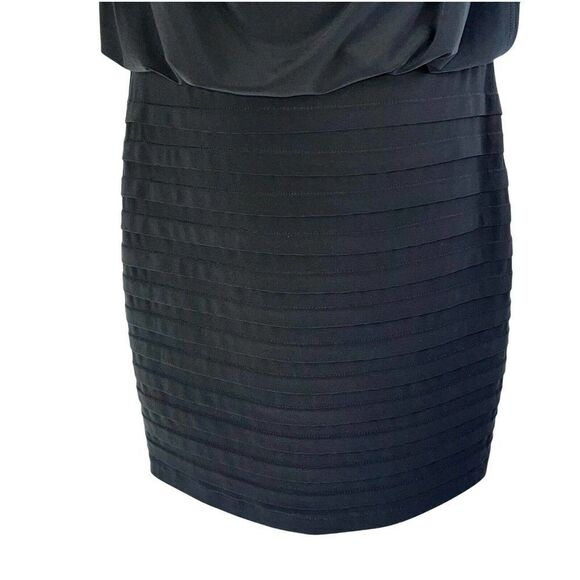 Cache Vtg 90's Beaded Shoulder Cowl Neck Gray Cocktail Dress Stretchy Gorgeous 6 - Picture 2 of 6